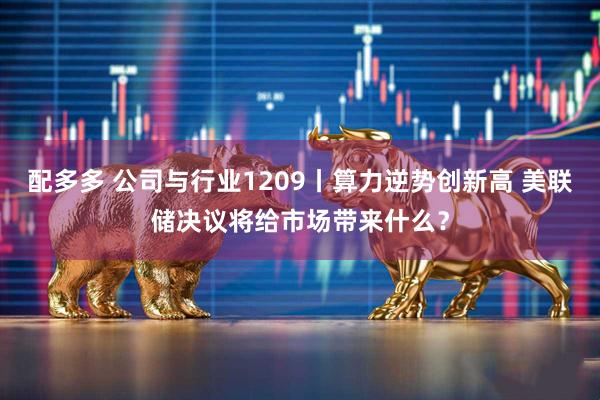 配多多 公司与行业1209丨算力逆势创新高 美联储决议将给市场带来什么？